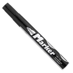 Professional heavy-duty black permanent marker pen featuring waterproof and fast-drying oil ink
