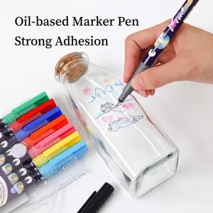 Colorful quick-drying waterproof permanent markers for drawing on glass and DIY projects