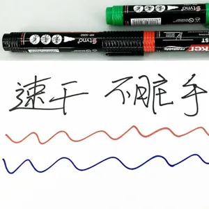 Quick-drying waterproof permanent markers set with smooth writing stroke demonstration