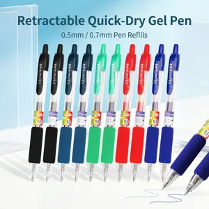 Retractable Gel Pen Set Quick Dry Colored Ink Pens Smooth Writing With Rubber Grip Office School Supplies Gel Pens