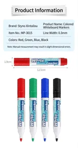 Set de 4 rotuladores profesionales recargables para pizarra con especificaciones