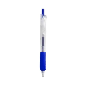 Bolígrafo de gel retráctil azul de 0,7 mm con agarre de goma para escritura suave