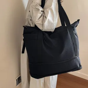 Large capacity travel duffel bag waterproof lightweight casual shoulder tote for women daily commute