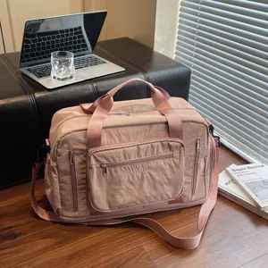 Large Capacity Expandable Nylon Travel Bag With Shoe Compartment Waterproof Fitness Duffel Bag For Business Trip Outdoor