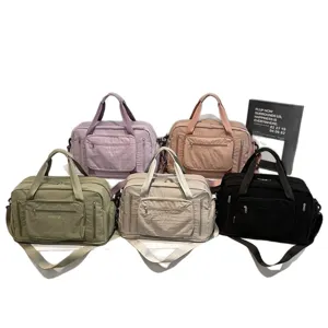 Large capacity multi-functional travel duffel bags in 5 elegant colors with crossbody strap