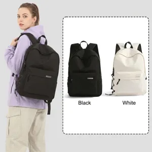 Minimalistischer Rucksack mit großem Fassungsvermögen für Studenten und Reisen in Schwarz und Weiß