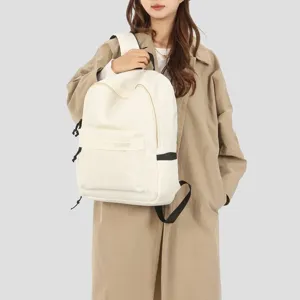 Minimalistischer cremeweißer Rucksack mit großem Fassungsvermögen für Studium und Reisen