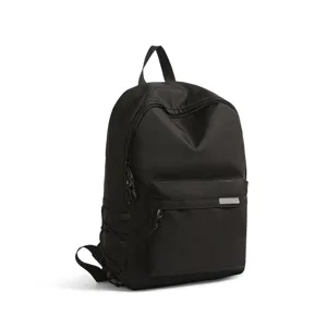 Minimalistischer schwarzer Rucksack mit großem Fassungsvermögen für Schule und Reise