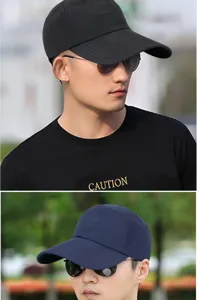 Detailed view of large size quick-dry baseball cap on a model in an outdoor setting