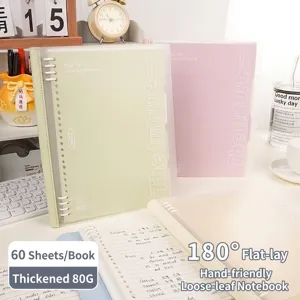 B5 ins Stil Loseblatt-Notizbuch mit weichem PU-Einband und 60 Blatt 80g Papier