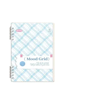 A5 B5 MoodGrid blue checkered loose-leaf spiral notebook for creative journaling