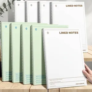 Minimalistisch B5 gelinieerd notitieboek met witte en mintgroene omslag voor werk