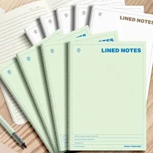 Minimalistisch B5 gelinieerd notitieboek in lichtgroen voor student en kantoor 183x258mm
