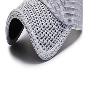 Close-up macro detail of a light grey breathable mesh baseball cap for summer sun protection