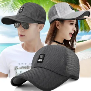 Gorra de béisbol de malla transpirable para protección solar de verano, unisex