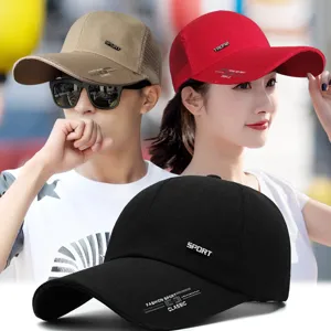 Extended Brim Baseball Cap Sun Protection Breathable Mesh Sport Hat For Men Women Adjustable Casual Cotton Outdoor Sun Hat