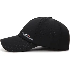 Schwarze schnelltrocknende atmungsaktive Sport-Baseballkappe für Sonnenschutz im Freien