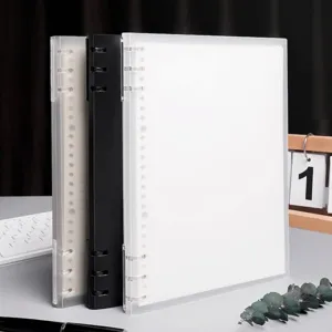 Minimalist Frosted Transparent Loose-leaf Notebook Refillable Binder For Student Office Writing Journal Stationary Supply