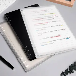 A5 B5 frosted transparent loose-leaf notebook with refillable pages for student study notes