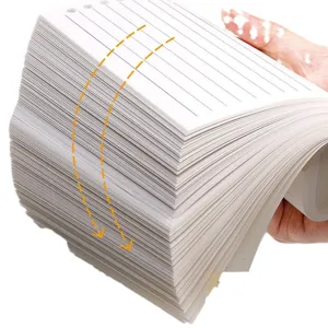 Hoge capaciteit witte losbladige navulverpakking gelinieerd papier voor B5 A5 schriften