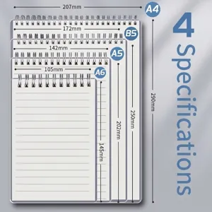 Minimalistisches Spiralnotizbuch Mit Oberer Klappe A4 B5 A5 A6 Gitter Liniertes Blanko Papiernotizbuch Für Studenten Büro PP-Einband