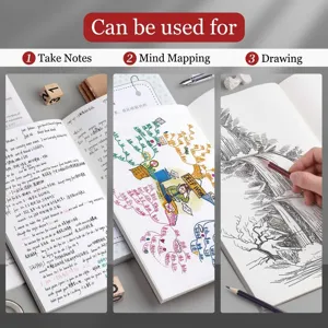 Versatile A4/B5 blank Kraft paper notebook for sketching, mind mapping and note-taking
