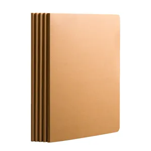 Set of four minimalist A4 blank kraft paper notebooks for sketching and daily note-taking