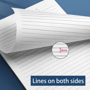 Detailed view of white thickened draft paper showing 8mm line spacing and double-sided lines