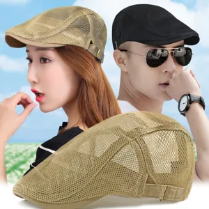 Boina de malla transpirable de verano para hombre y mujer en varios colores