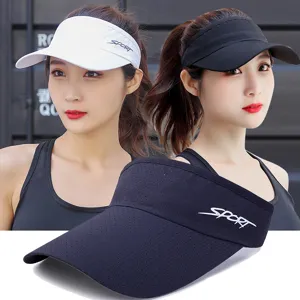Unisex Summer Mesh Breathable Visor Hat Long Brim Sun Protection Quick Dry Tennis Sports Cap For Men Women Outdoor