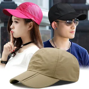 Outdoor breathable mesh baseball cap with UPF 50+ and foldable brim for sun protection