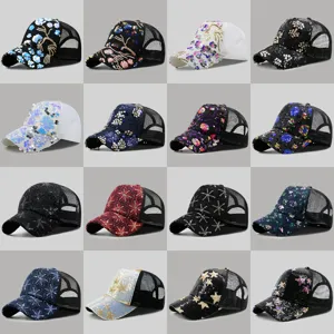 Collezione di cappellini da baseball con paillettes da donna con design mesh traspirante