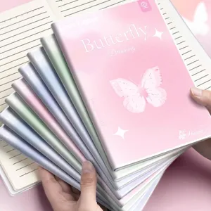 Taccuino Estetico Addensato Con Copertina in PVC Impermeabile Tema Farfalla Graffiti Mare Cancelleria per Studenti Diario