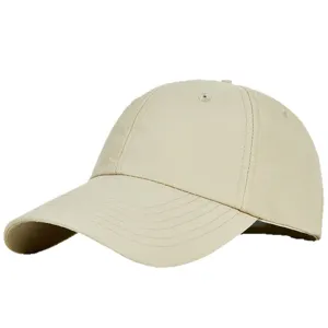Breathable beige quick-dry baseball cap for large head sizes, plain outdoor sun hat