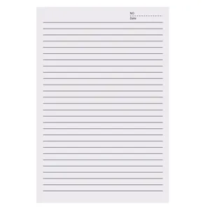 Premium white horizontal lined letter paper and draft pad with NO and Date headers