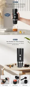 Detailed features of the portable espresso maker compatible with capsules and coffee powder