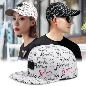 Trendy unisex hip hop snapback baseballpetten met stedelijke graffiti print en modieuze patches