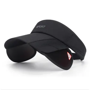 Visera solar retráctil negra profesional para deportes y alta protección contra rayos UV