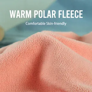 High-quality close-up of soft pink polar fleece material for a warm winter beanie hat