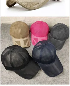 Collection of breathable full mesh baseball caps in multiple colors for summer sun protection.