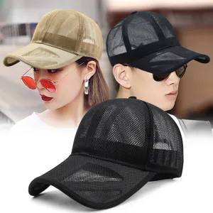 Breathable Mesh Baseball Cap For Men Women Summer Sun Hat With Long Brim Large Head Size Hollow Out Outdoor Sports Snapback Cap