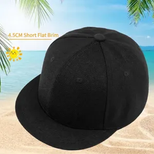 Heren Korte Platte Rand Honkbalpet Harde Bovenkant Hip Hop Streetwear Hoed Effen Kleur Verstelbare Mode Snapback Outdoor