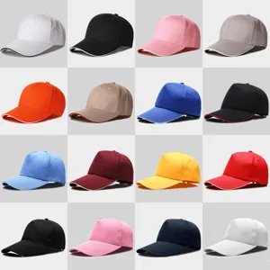 Gorra de Béisbol Ajustable de Algodón Unisex Protección Solar Sombrero Deportivo Con Ala de Sándwich en Contraste Casual Outdoor