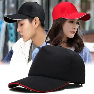 Gorra de béisbol clásica lisa para hombre y mujer con detalle de borde de visera en contraste