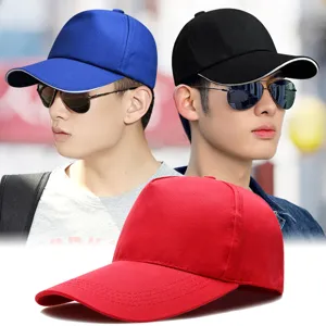 Gorras de béisbol de color sólido para protección solar, en rojo, azul y negro, estilo unisex