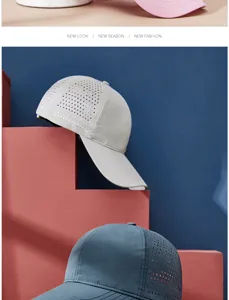 Detailansicht einer schnelltrocknenden, atmungsaktiven Mesh-Baseballkappe mit Lasercuts