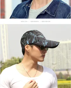 Cappellino da baseball traspirante da uomo con elegante stampa a linee geometriche