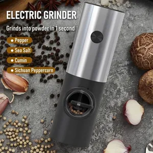 Elektrische Pfeffer- und Salzmühle aus Edelstahl für die moderne Küche, automatischer Betrieb