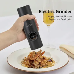 Professionelle schwarze elektrische Pfeffer- und Salzmühle für Feinschmeckerküchengewürze