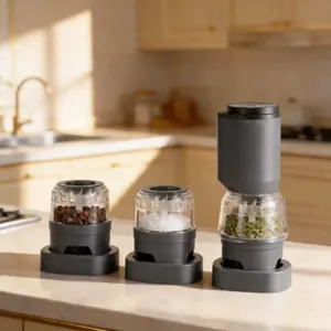 Elektrische Gewürzmühle Wiederaufladbare Pfeffermühle Mit Keramikmahlwerk Einstellbare Grobheit Modulare Küchenmahlmaschine